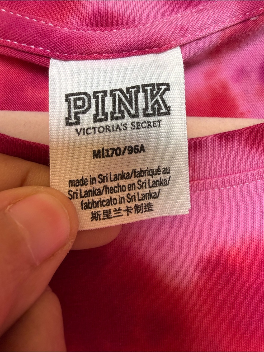 PINK Victoria's Secret Hot Pink Tie-Dye T-Shirt Dress - Picture 4 of 8
